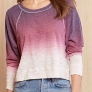 Chaser Women's Ombre Crew Neck Tee shirt XS Multicolor Casual